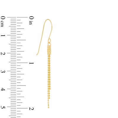 Beaded Lariat Necklace and Drop Earrings Set in 10K Gold