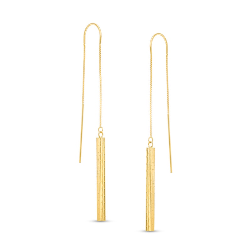 Diamond-Cut Threader Earrings in 14K Gold|Peoples Jewellers