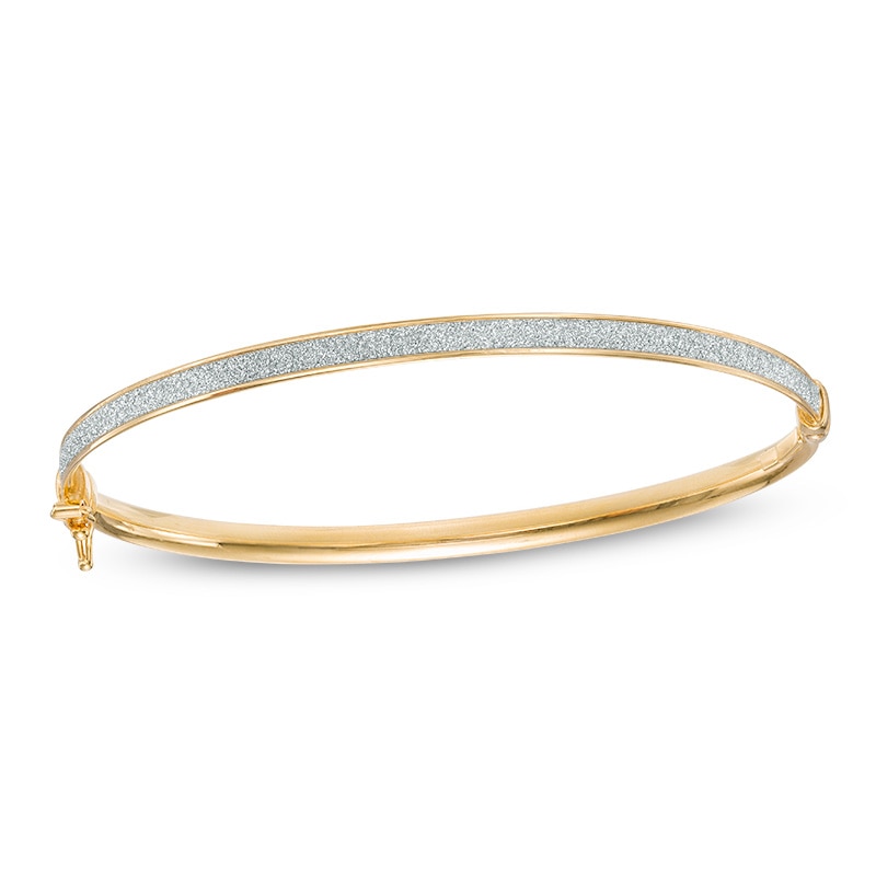 3.8mm Glitter Enamel Bangle in 10K Gold|Peoples Jewellers