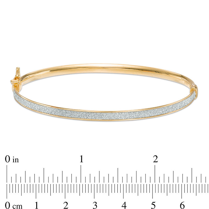 3.8mm Glitter Enamel Bangle in 10K Gold