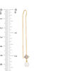 5.0mm Freshwater Cultured Pearl and Lab-Created White Sapphire Quad Threader Drop Earrings in 10K White Gold