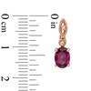 Thumbnail Image 2 of Oval Rhodolite Garnet and Diamond Accent Vintage-Style Drop Earrings in 10K Rose Gold