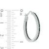 Thumbnail Image 1 of Lab-Created Black Spinel and White Sapphire Double Row Inside-Out Hoop Earrings in Sterling Silver