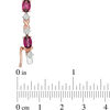 Oval Rhodolite Garnet and Diamond Accent Infinity Bracelet in Sterling Silver and 14K Rose Gold Plate - 7.25"