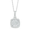 Thumbnail Image 0 of 0.50 CT. T.W. Composite Diamond Cushion Frame Pendant in 10K White Gold