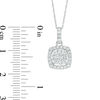 Thumbnail Image 2 of 0.50 CT. T.W. Composite Diamond Cushion Frame Pendant in 10K White Gold