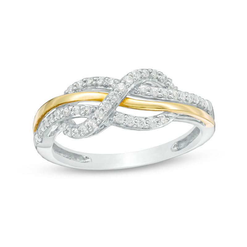 0.24 CT. T.W. Diamond Infinity Ring in 10K Two-Tone Gold | Peoples ...