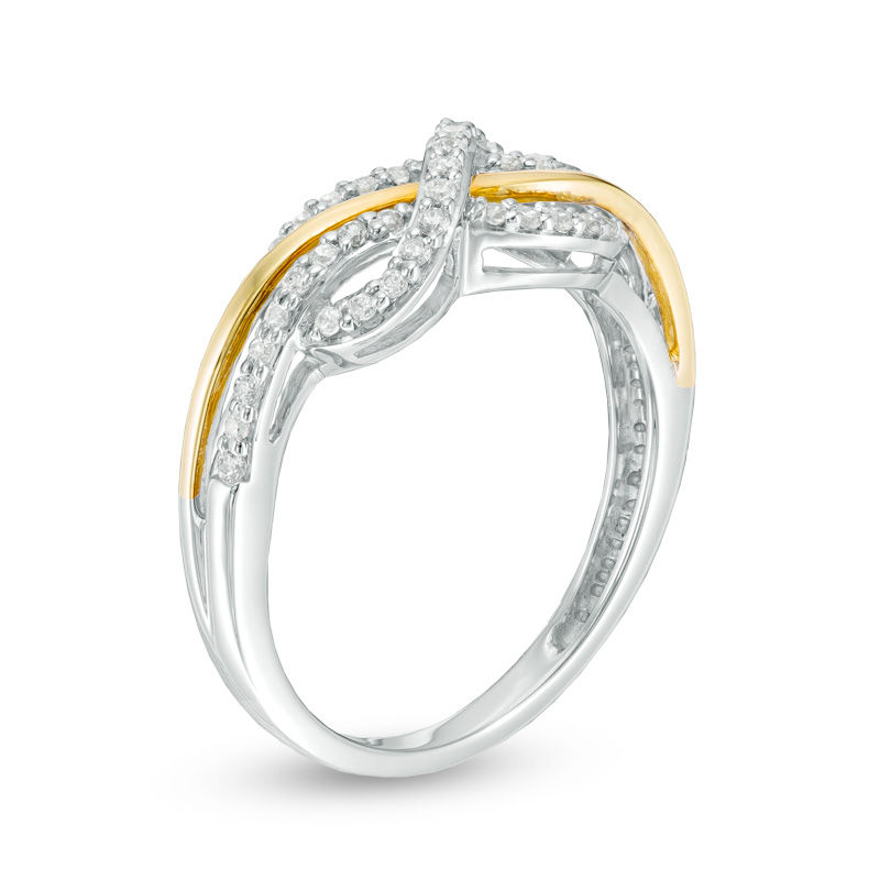 Main Image 2 of 0.24 CT. T.W. Diamond Infinity Ring in 10K Two-Tone Gold