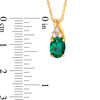 Thumbnail Image 1 of Oval Lab-Created Emerald and White Sapphire Pendant in Sterling Silver with 14K Gold Plate