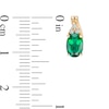 Thumbnail Image 1 of Oval Lab-Created Emerald and White Sapphire Drop Earrings in Sterling Silver with 14K Gold Plate