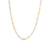 Diamond-Cut Mirror Leaf Link Chain Necklace in 10K Tri-Tone Gold