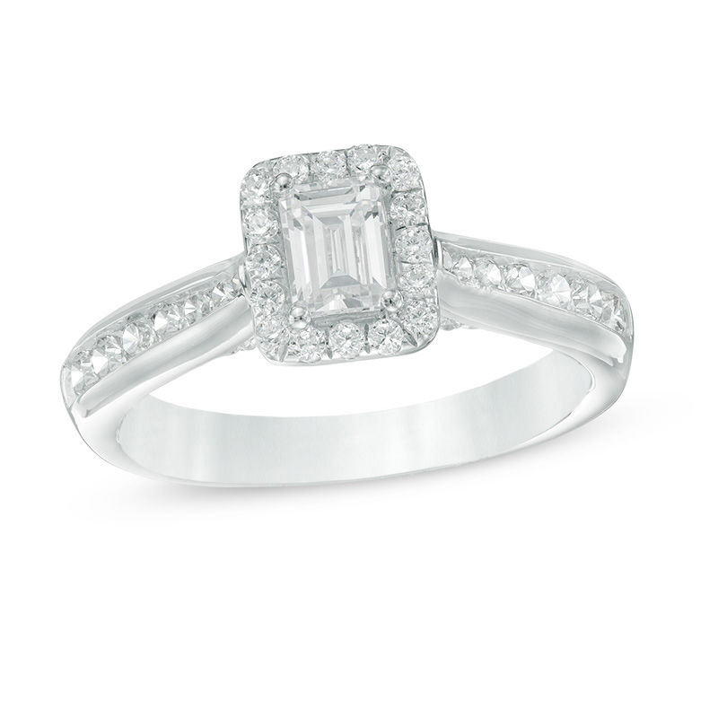 1.00 CT. T.W. Certified Emerald-Cut Canadian Diamond Engagement Ring in 14K White Gold (I/I1)