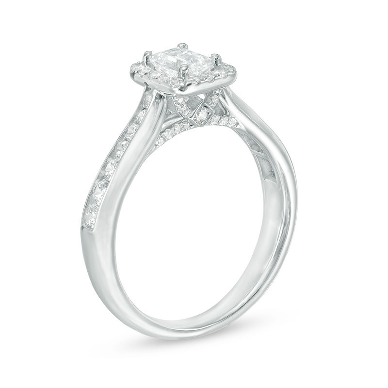 Main Image 2 of 1.00 CT. T.W. Certified Emerald-Cut Canadian Diamond Engagement Ring in 14K White Gold (I/I1)