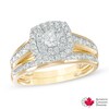 Thumbnail Image 0 of 0.95 CT. T.W. Certified Canadian Diamond Double Square Frame Bridal Set in 14K Gold (I/I1)