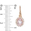 Rose de France Amethyst and Lab-Created White Sapphire Frame Drop Earrings in Sterling Silver with 18K Rose Gold Plate