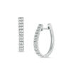 Thumbnail Image 1 of 0.23 CT. T.W. Diamond Two Row Hoop Earrings in Sterling Silver