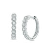 Thumbnail Image 1 of 0.23 CT. T.W. Diamond Twist Hoop Earrings in 10K White Gold