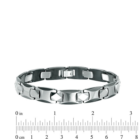 Link Bracelet in Tungsten and Black IP Peoples Jewellers