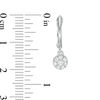 Thumbnail Image 1 of 0.25 CT. T.W. Diamond Flower Drop Hoop Earrings in 10K White Gold