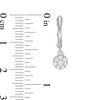 Thumbnail Image 2 of 0.25 CT. T.W. Diamond Flower Drop Hoop Earrings in 10K White Gold