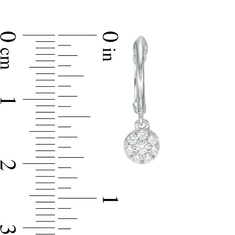 0.25 CT. T.W. Diamond Flower Drop Hoop Earrings in 10K White Gold