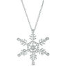 Thumbnail Image 1 of 0.15 CT. T.W. Diamond Snowflake Pendant in 10K White Gold