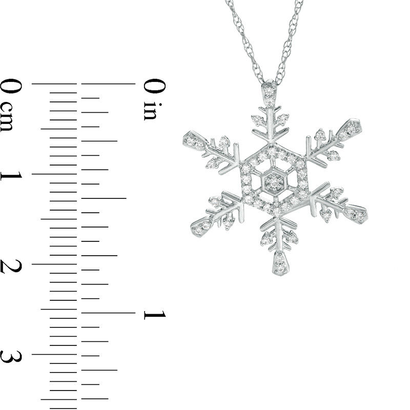 0.15 CT. T.W. Diamond Snowflake Pendant in 10K White Gold