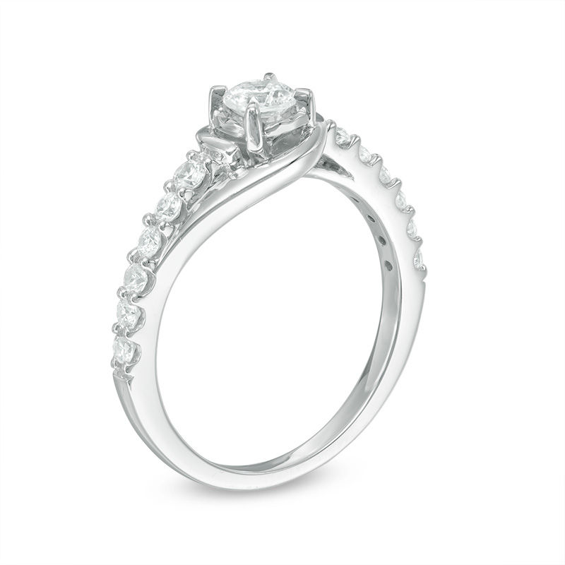 CT. T.W. Diamond Swirl Engagement Ring 10K White Gold