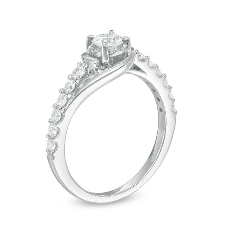0.60 CT. T.W. Diamond Swirl Engagement Ring in 10K White Gold