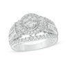 Thumbnail Image 1 of 1.00 CT. T.W. Composite Diamond Flower Collar Engagement Ring in 10K White Gold