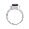 Thumbnail Image 1 of Open Hearts by Jane Seymour™ 8.0mm Amethyst and 0.10 CT. T.W. Diamond Frame Ring in Sterling Silver