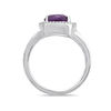 Thumbnail Image 2 of Open Hearts by Jane Seymour™ 8.0mm Amethyst and 0.10 CT. T.W. Diamond Frame Ring in Sterling Silver