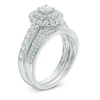 1.00 CT. T.W. Diamond Frame Bridal Set in 14K White Gold
