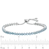Swiss Blue Topaz and Lab-Created White Sapphire Bolo Bracelet in Sterling Silver – 9.0"