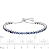 Thumbnail Image 1 of Lab-Created Blue Sapphire Bolo Bracelet in Sterling Silver - 9.0"