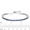 Thumbnail Image 1 of Lab-Created Blue Sapphire Bolo Bracelet in Sterling Silver - 9.0"