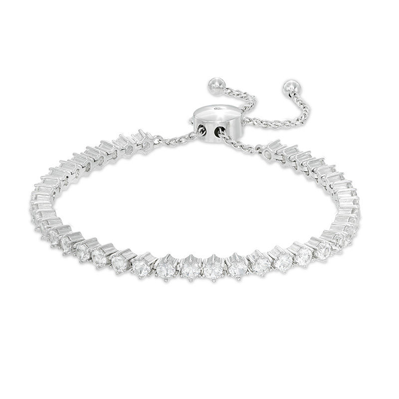 Lab-Created White Sapphire Bolo Bracelet in Sterling Silver â 9.0"