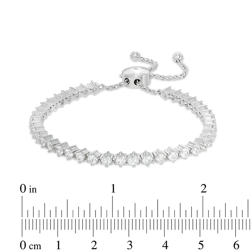 Lab-Created White Sapphire Bolo Bracelet in Sterling Silver – 9.0"