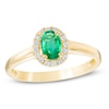 Thumbnail Image 0 of Oval Emerald and 0.11 CT. T.W. Diamond Frame Ring in 10K Gold