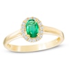 Thumbnail Image 1 of Oval Emerald and 0.11 CT. T.W. Diamond Frame Ring in 10K Gold