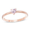 Thumbnail Image 0 of 4.0mm Heart-Shaped Pink Sapphire Solitaire Ring in 10K Rose Gold