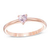 Thumbnail Image 1 of 4.0mm Heart-Shaped Pink Sapphire Solitaire Ring in 10K Rose Gold