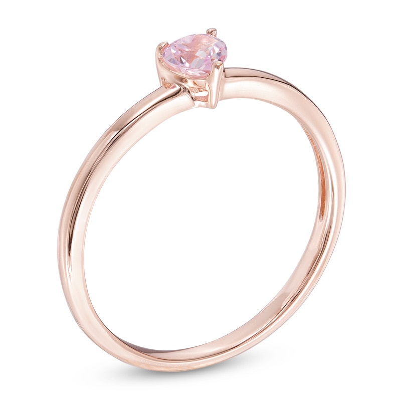 4.0mm Heart-Shaped Pink Sapphire Solitaire Ring in 10K Rose Gold