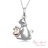 Thumbnail Image 0 of Open Hearts by Jane Seymour™ Diamond Accent Kitten Pendant in Sterling Silver and 10K Rose Gold