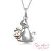 Thumbnail Image 0 of Open Hearts by Jane Seymour™ Diamond Accent Kitten Pendant in Sterling Silver and 10K Rose Gold