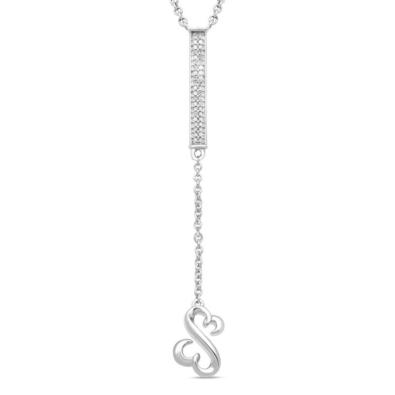 Open Hearts by Jane Seymour 0.10 CT. T.W. Diamond Y Necklace in Sterling Silver 19