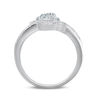 Thumbnail Image 2 of Open Hearts by Jane Seymour™ 0.10 CT. T.W. and Blue Topaz Wave Ring in Sterling Silver