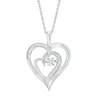 Thumbnail Image 0 of Unstoppable Love™ Composite Diamond Accent Double Heart Pendant in Sterling Silver