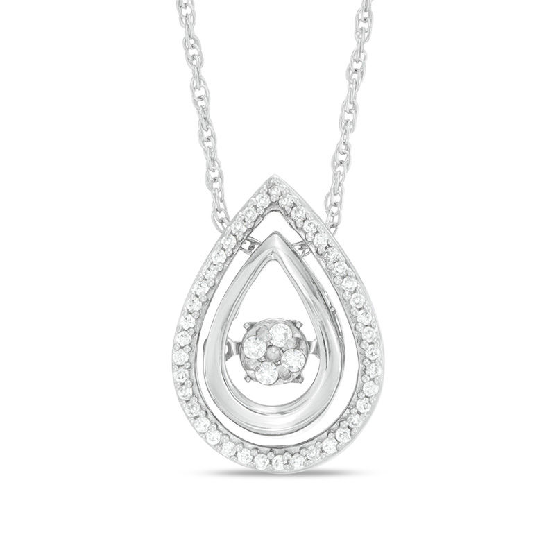 Unstoppable Love™ 0.15 CT. T.W. Composite Diamond Double Teardrop Pendant in Sterling Silver|Peoples Jewellers