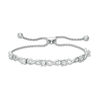 Thumbnail Image 0 of 0.16 CT. T.W. Diamond Infinity Bolo Bracelet in 10K White Gold - 9.5"